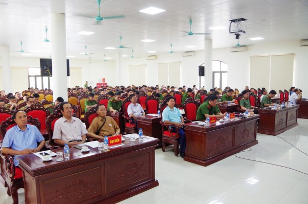 Các đại biểu dự Hội nghị tại điểm cầu Đảng ủy Công an tỉnh Thái Nguyên.