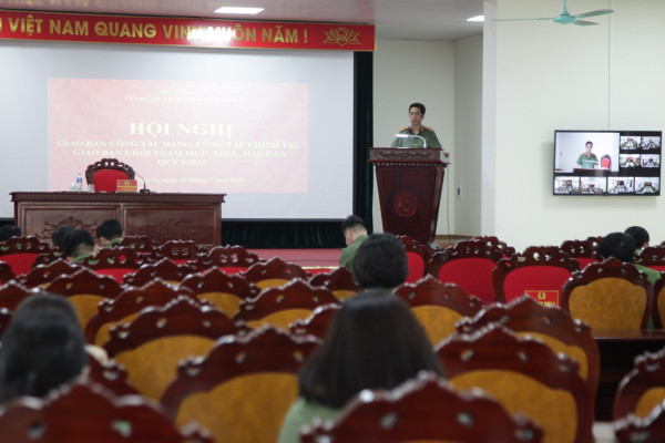 Giao ban công tác đảng, công tác chính trị, tham mưu, xây dựng lực lượng, hậu cần quý I/2025