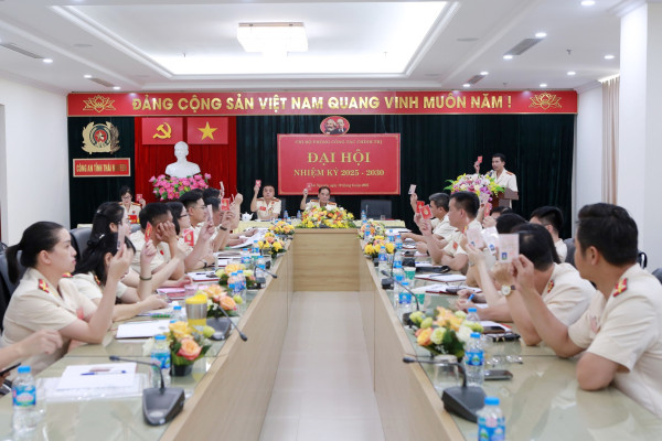 Chi bộ Phòng Công tác chính trị, Công an tỉnh Thái Nguyên tổ chức Đại hội chi bộ nhiệm kỳ 2025 – 2030