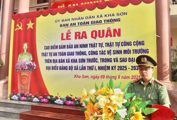 CÔNG AN XÃ KHA SƠN THAM MƯU TỔ CHỨC LỄ RA QUÂN BẢO ĐẢM ANTT