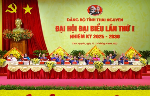 Bế mạc Đại hội đại biểu Đảng bộ tỉnh Thái Nguyên lần thứ I, nhiệm kỳ 2025 - 2030