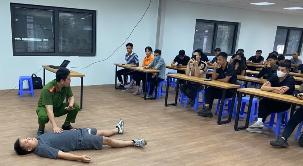 Huấn luyện nghiệp vụ và thực tập phương án chưa cháy tại KCN GNP Yên Bình 2