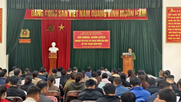 Công an xã Yên Trạch: Bồi dưỡng, huấn luyện nghiệp vụ phòng cháy chữa cháy và cứu nạn cứu hộ cho các cơ sở kinh doanh