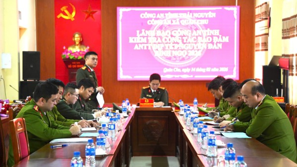Lãnh đạo Công an tỉnh kiểm tra công tác bảo đảm ANTT tại xã Quân Chu