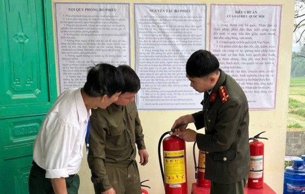 Công an xã Yên Trạch sẵn sàng phương án đảm bảo an toàn PCCC ngày bầu cử
