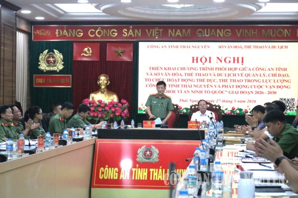 Đại tá Hà Trọng Trung – Phó Giám đốc Công an tỉnh phát động Cuộc vận động “Khỏe vì an ninh Tổ quốc” giai đoạn 2026–2030 trong toàn lực lượng Công an tỉnh Thái Nguyên.
