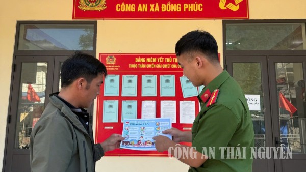 Công an xã Đồng Phúc tuyên truyền hưởng ứng Tuần lễ Quốc gia phòng, chống thiên tai