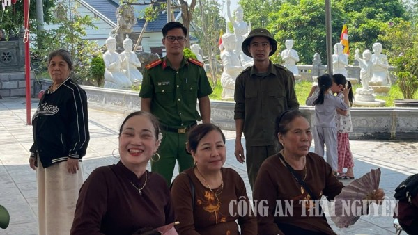 Công an xã Tân Thành bảo đảm an ninh, trật tự Đại lễ Phật đản Phật lịch 2570 tại chùa Khánh Long
