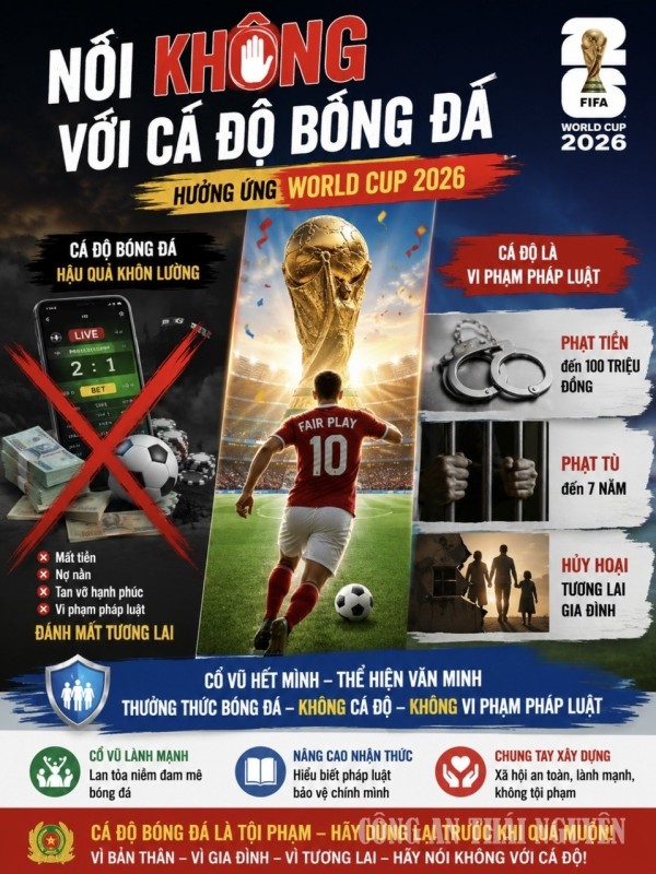 Tuyên truyền nói không với cá độ bóng đá.