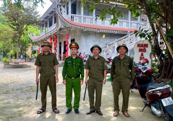 Công an xã Phú Thịnh bảo đảm an ninh, trật tự phục vụ Đại lễ Phật đản