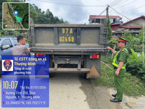 Công an xã Thượng Minh rà soát, quản lý các phương tiện giao thông