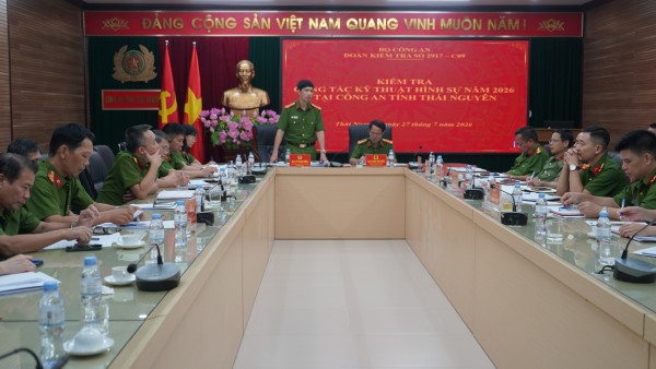 Kiểm tra công tác kỹ thuật hình sự tại Công an tỉnh Thái Nguyên