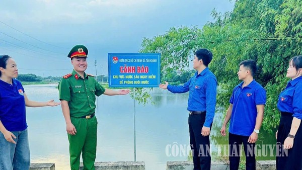 Công an xã Tân Khánh triển khai các biện pháp phòng, ngừa đuối nước