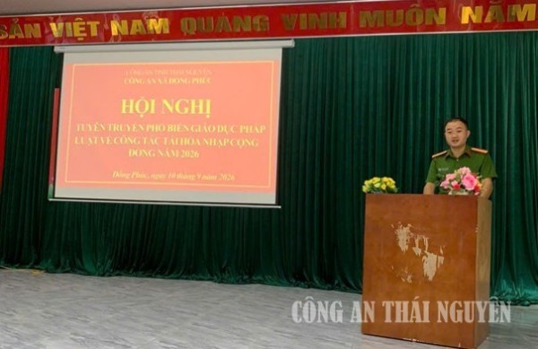 Công an xã Đồng Phúc tuyên truyền phổ biến, giáo dục pháp luật về công tác tái hòa nhập cộng đồng
