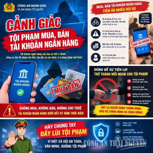 Cảnh giác với các đối tượng có hoạt động mua, bán, thuê tài khoản ngân hàng