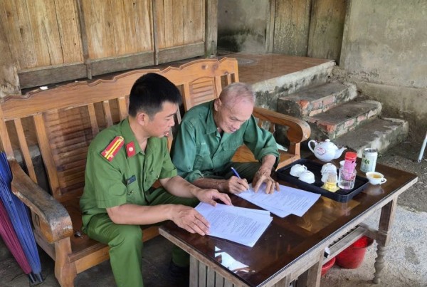 Công an xã Thanh Mai thực hiện hiệu quả công tác dân vận phục vụ giải phóng mặt bằng
