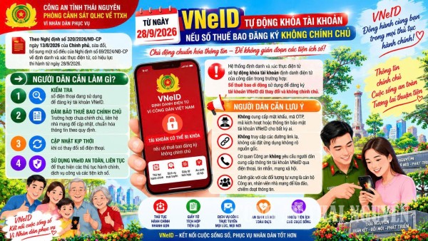 Chủ động kiểm tra số điện thoại trên VNeID trước ngày 28/9/2026