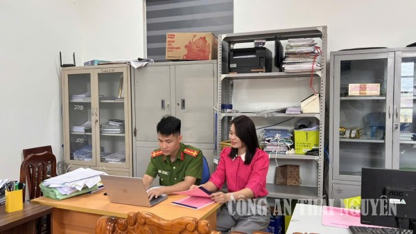 Công an xã Kim Phượng kiểm tra công tác bảo vệ bí mật nhà nước