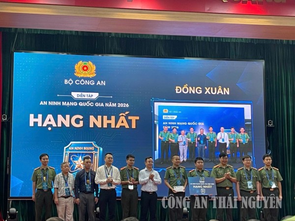 Công an tỉnh Thái Nguyên đạt giải nhất tại diễn tập an ninh mạng quốc gia năm 2026