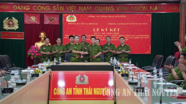 Công an tỉnh Thái Nguyên: Ký kết Quy chế phối hợp xây dựng xã, phường không ma túy