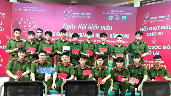 Trại tạm giam số 2 hưởng ứng Ngày hội hiến máu “Bắc Kạn ngàn trái tim hồng” năm 2026