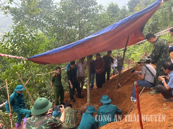 Công an xã Thượng Minh đảm bảo an ninh, trật tự phục vụ tìm kiếm hài cốt liệt sĩ