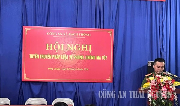 Công an xã Bạch Thông tuyên truyền phòng chống ma túy tại cơ sở
