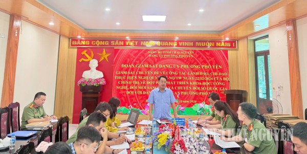 Giám sát việc thực hiện Nghị quyết số 57 tại Công an phường Phổ Yên