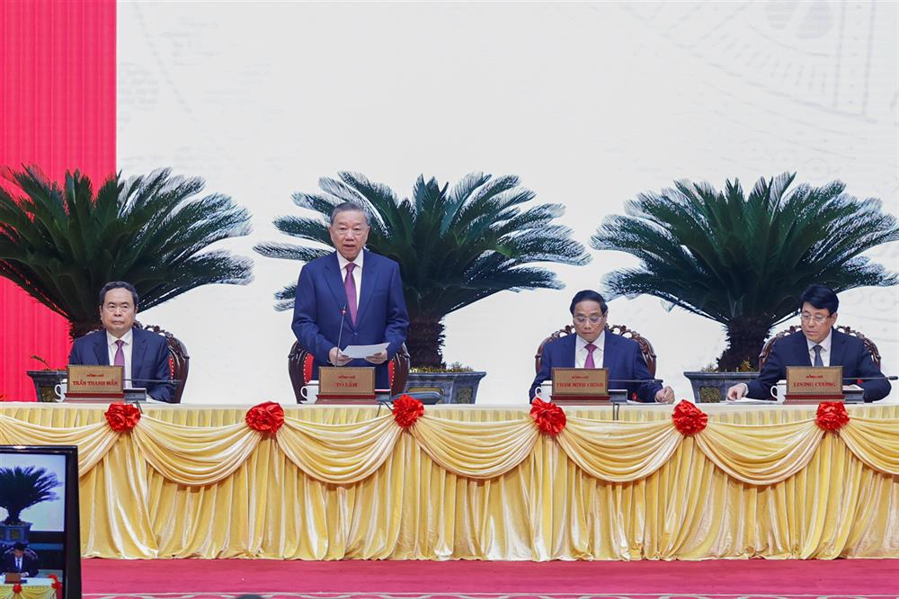 Đồng chí Tô Lâm phát biểu tại Hội nghị