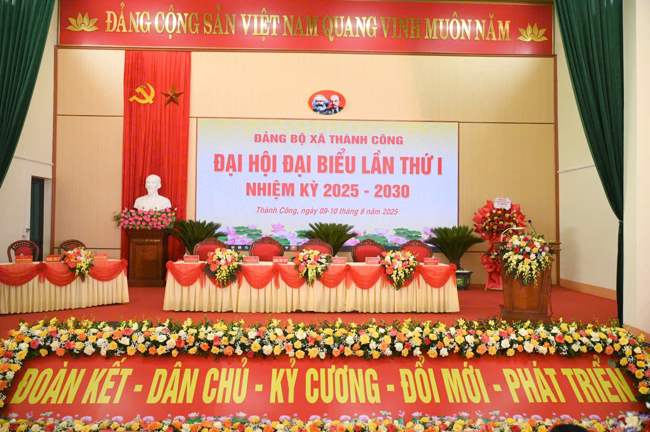 Công an xã Thành Công đảm bảo ANTT Đại hội đại biểu Đảng bộ xã Thành Công lần thứ nhất, nhiệm kỳ 2025-2030