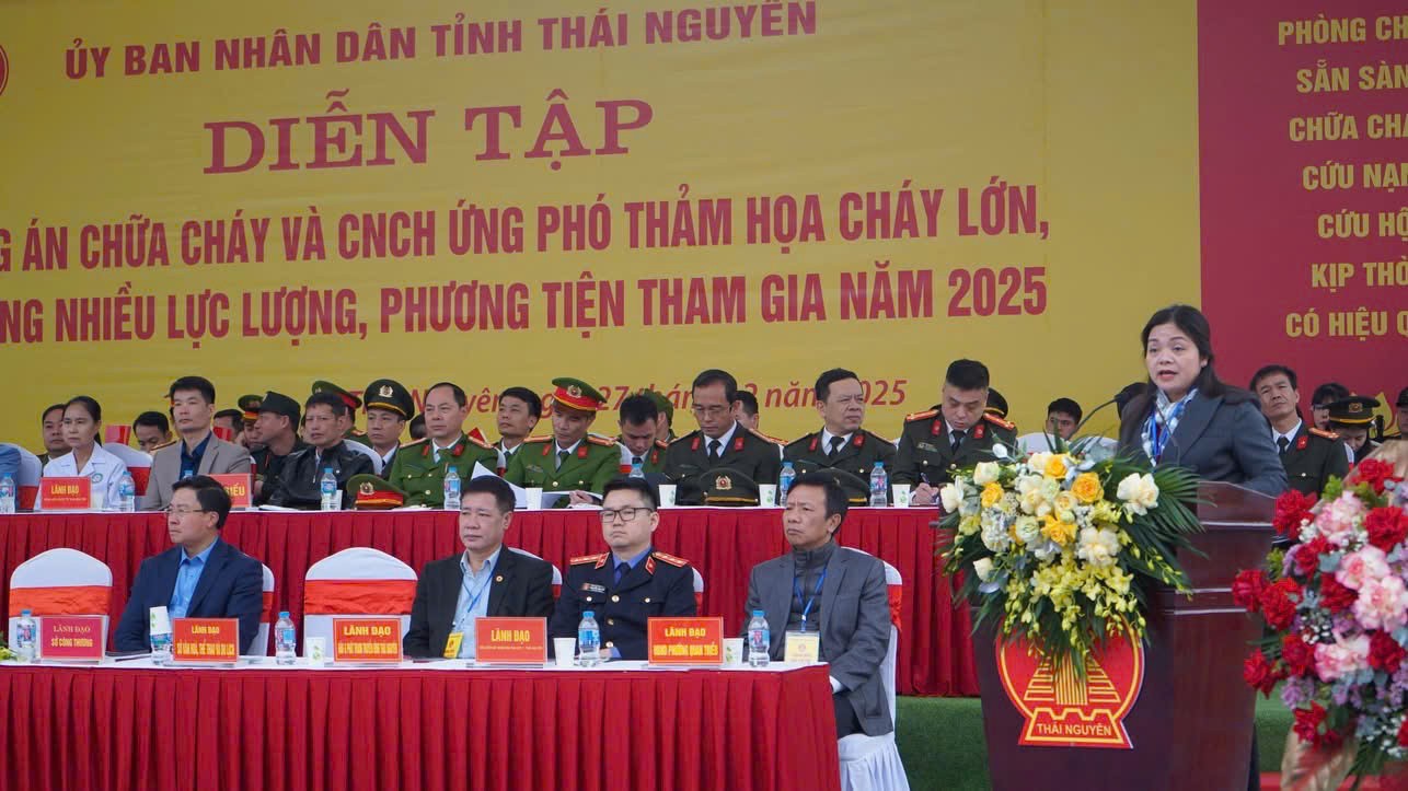 DIỄN TẬP PHƯƠNG ÁN ỨNG PHÓ THẢM HỌA CHÁY LỚN TẠI NHÀ MÁY TNG VIỆT ĐỨC