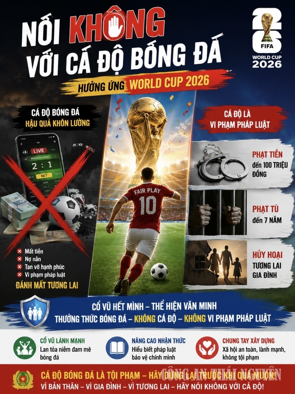 Tuyên truyền nói không với cá độ bóng đá.