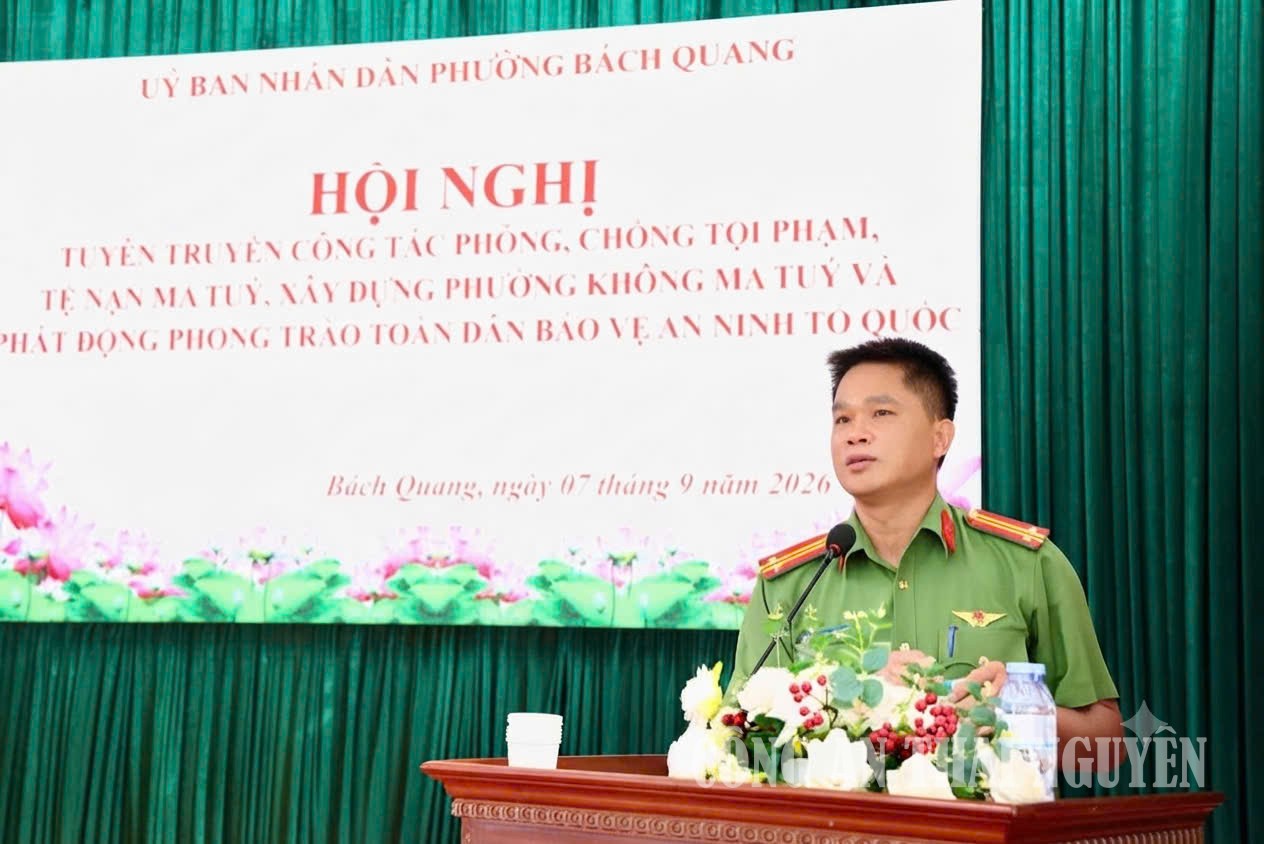 09 09 2026 Công an phường Bách Quang đẩy mạnh tuyên truyền phòng chống ma túy và xây dựng phường không ma túy