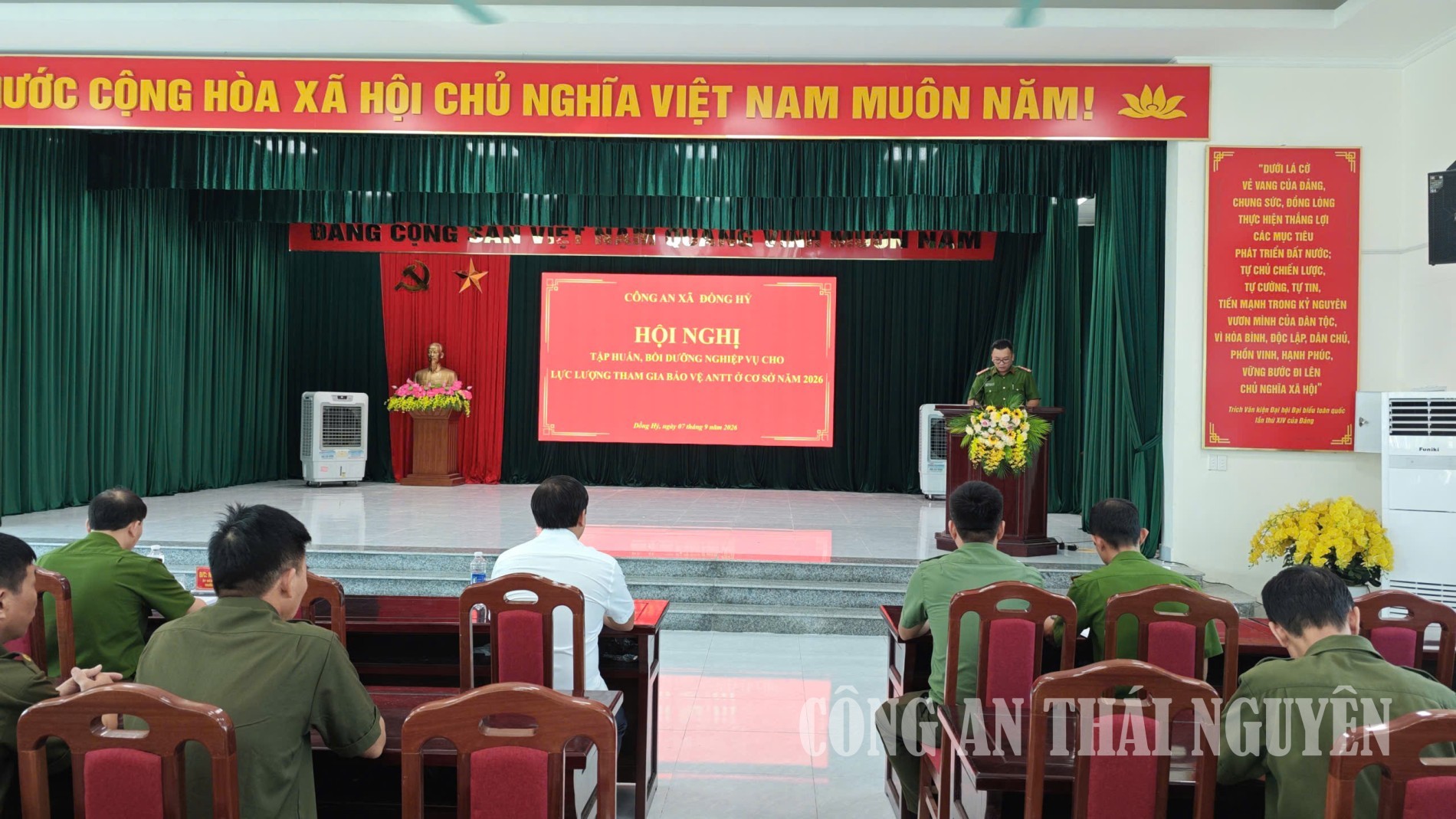 Công an xã Đồng Hỷ huấn luyện, bồi dưỡng nghiệp vụ cho lực lượng tham gia bảo vệ ANTT ở cở sở