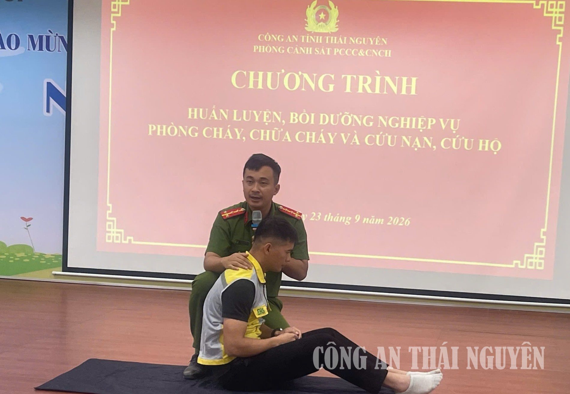 Huấn luyện nghiệp vụ phòng cháy, chữa cháy tại Công ty Hansol Electronics Việt Nam.