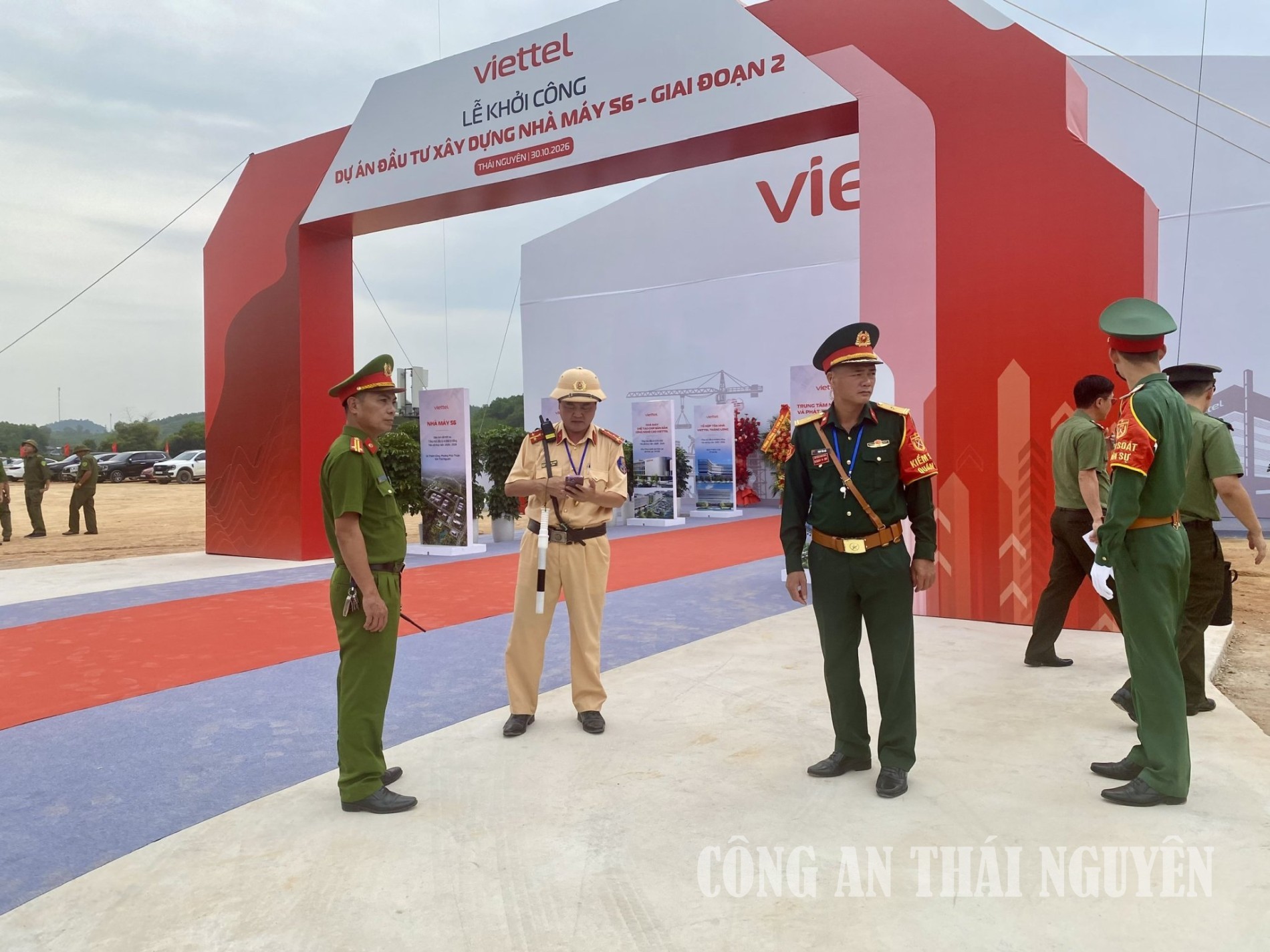 Các lực lượng tham gia đảm bảo an ninh trật tự tại buổi lễ