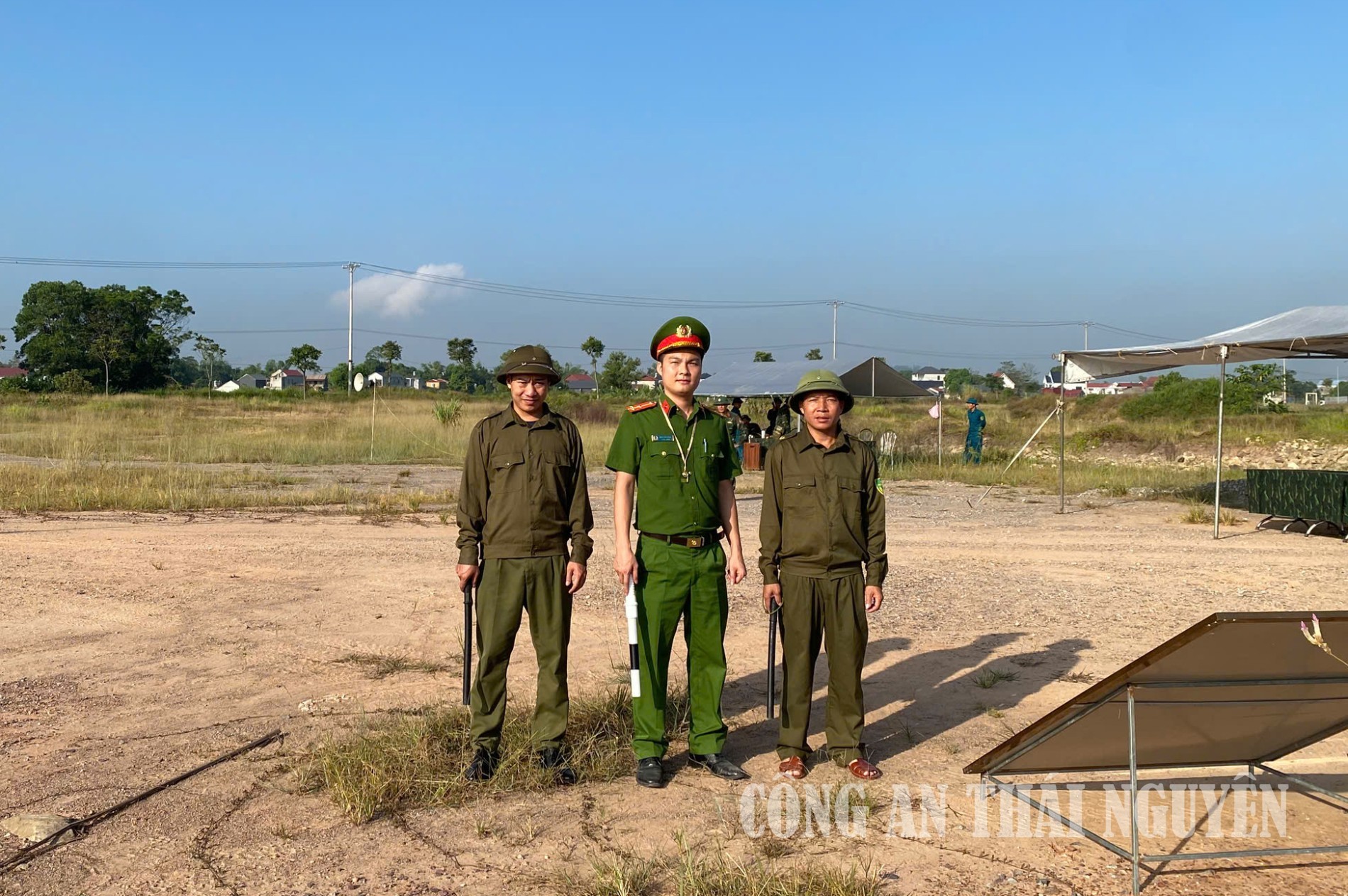 Công an xã bảo đảm ANTT khu vực diễn tập